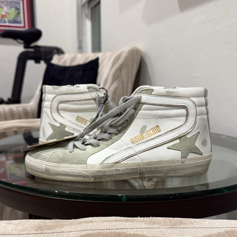 Golden Goose White and Silver High-Tops